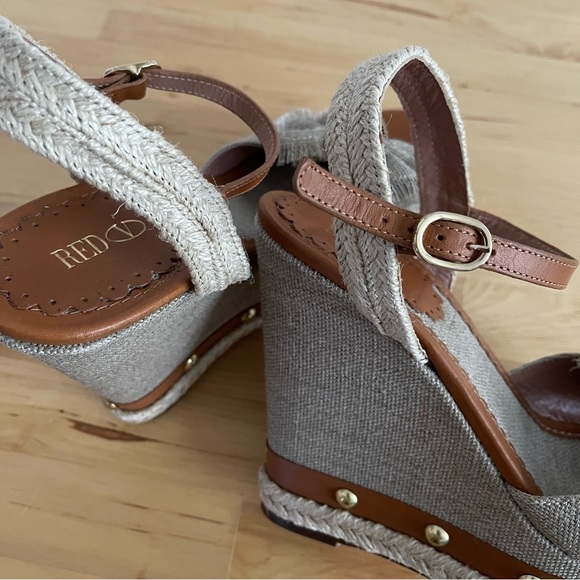 Red Valentino Knotted Bow Espadrille Wedge Sandals, 38.5 - Picture 8 of 15